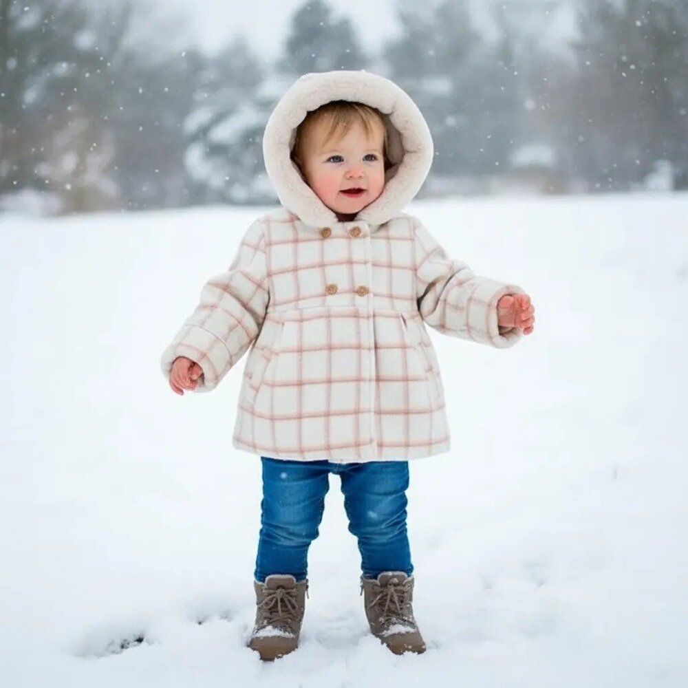 TAO Tape A L'Oeil Faux Fur Wool Blend Hooded Coat 18 Months (80 cm)